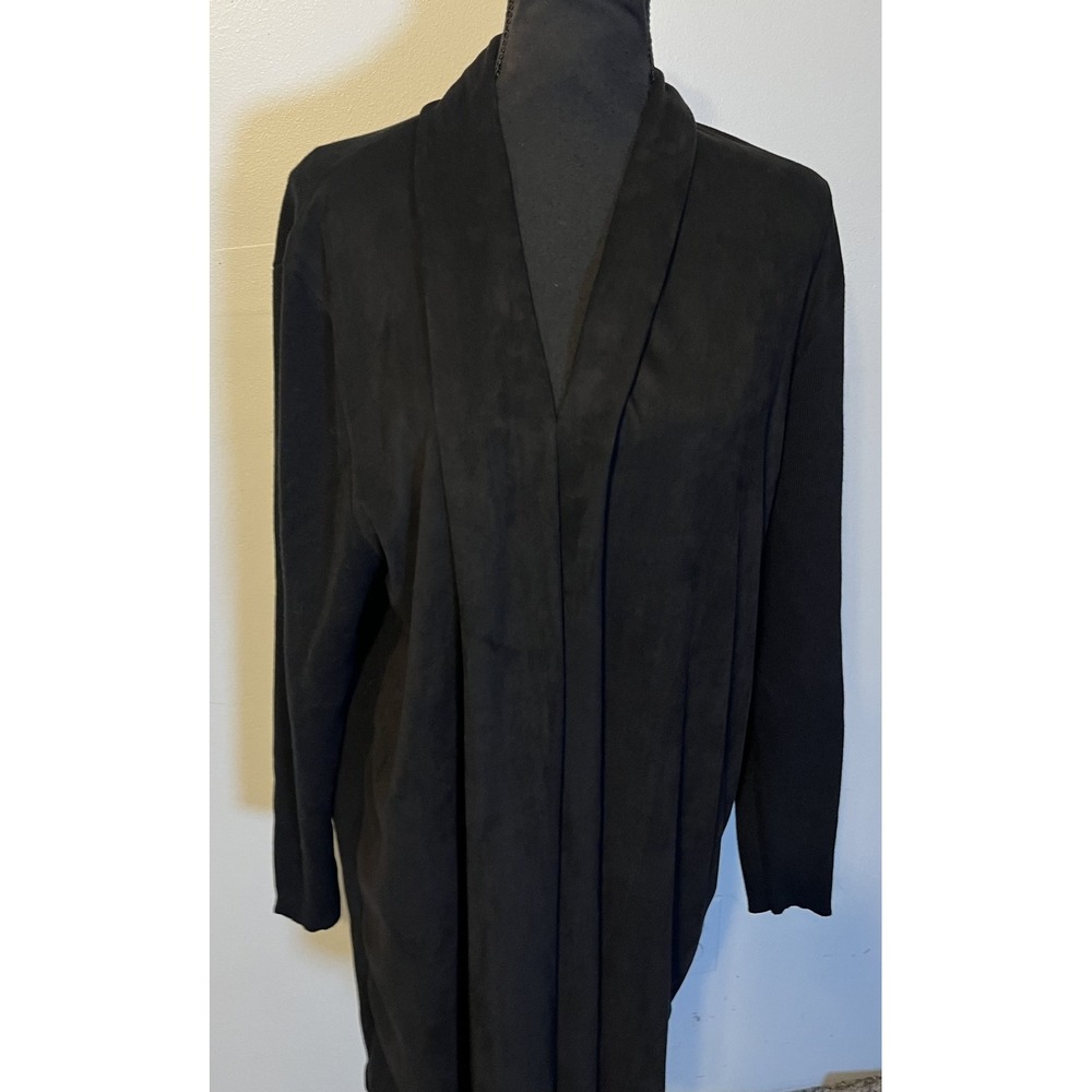 Lane Bryant Cardigan Womens 18/20 Black Open Front Drape Knit Plus Size